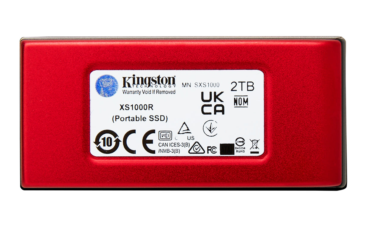 Kingston Technology 2 TB XS1000 Red External USB 3.2 Gen 2 – Bærbart SSD-drev