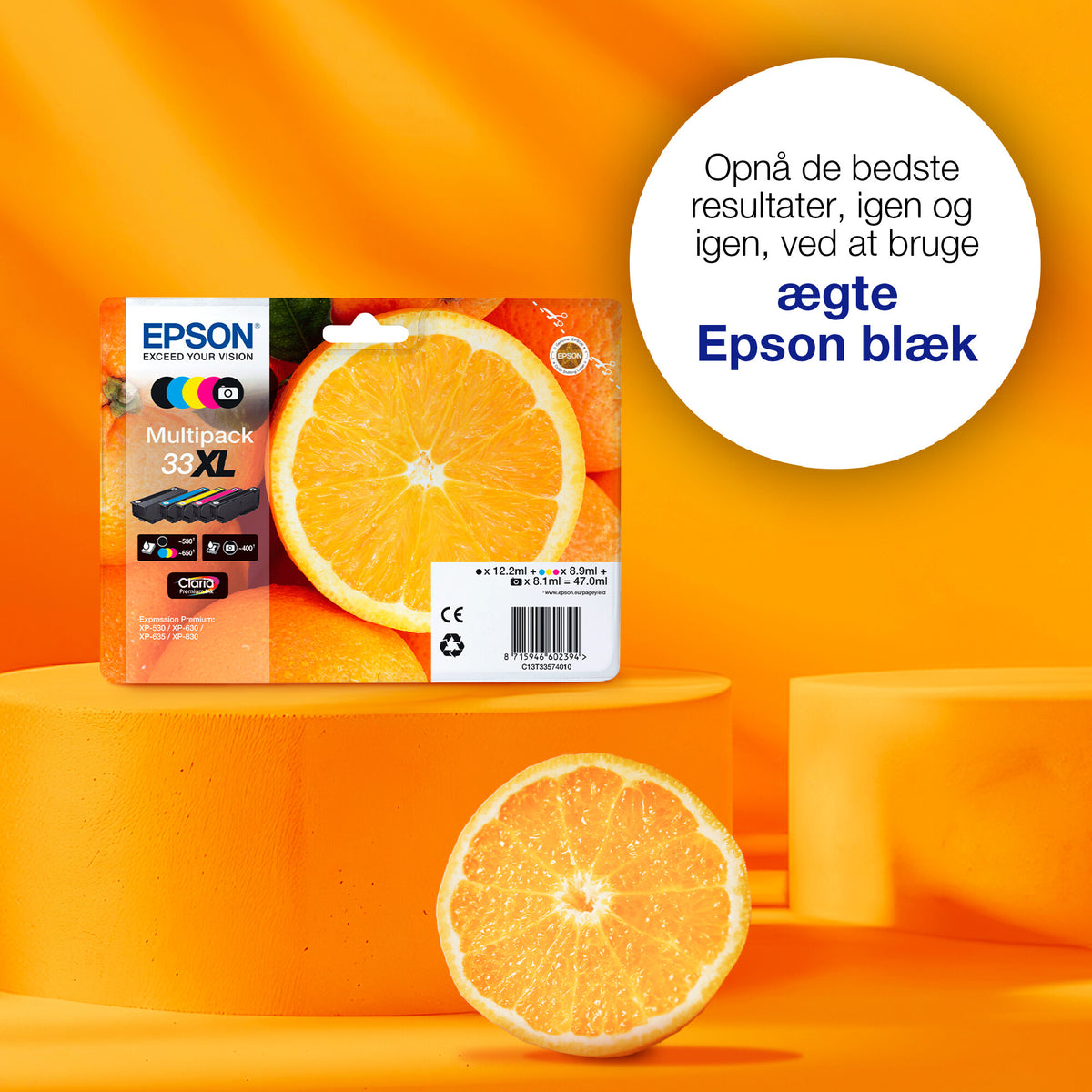 Epson Oranges 33XL appelsiner Claria Premium multipakke 5-farve blæk