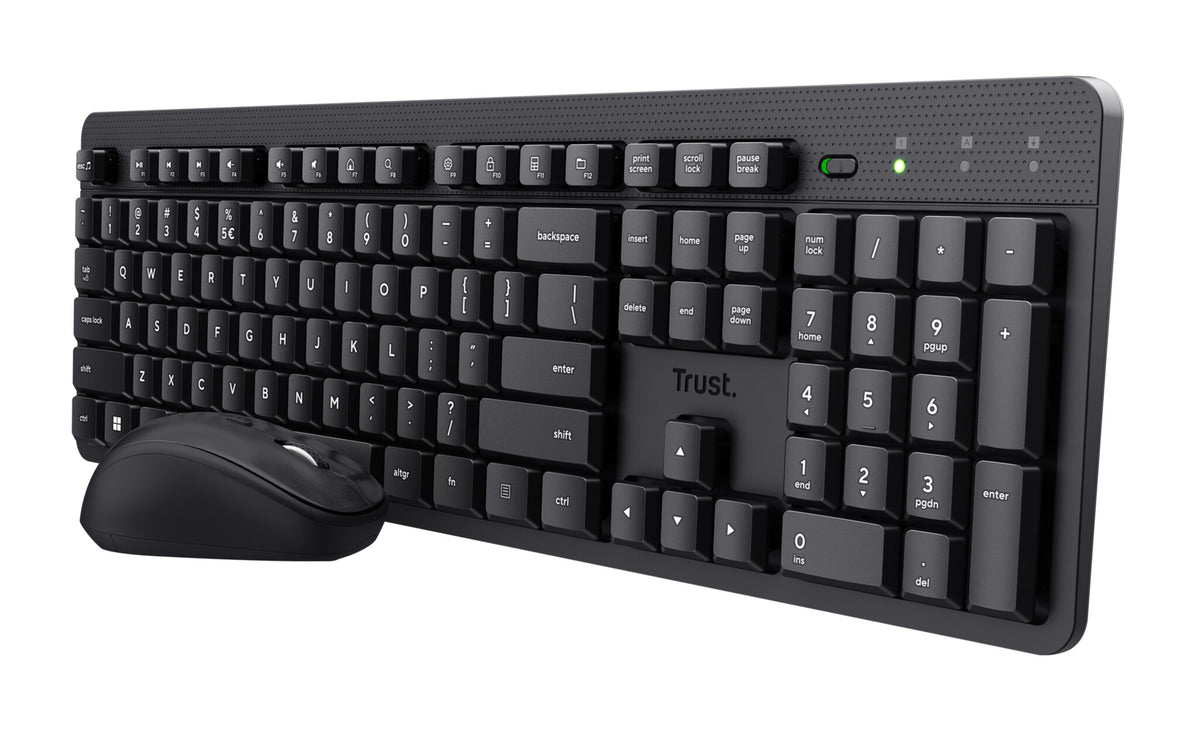 Trust Ody II tastatur Mus inkluderet Kontor RF trådløst QWERTY Nordisk Sort