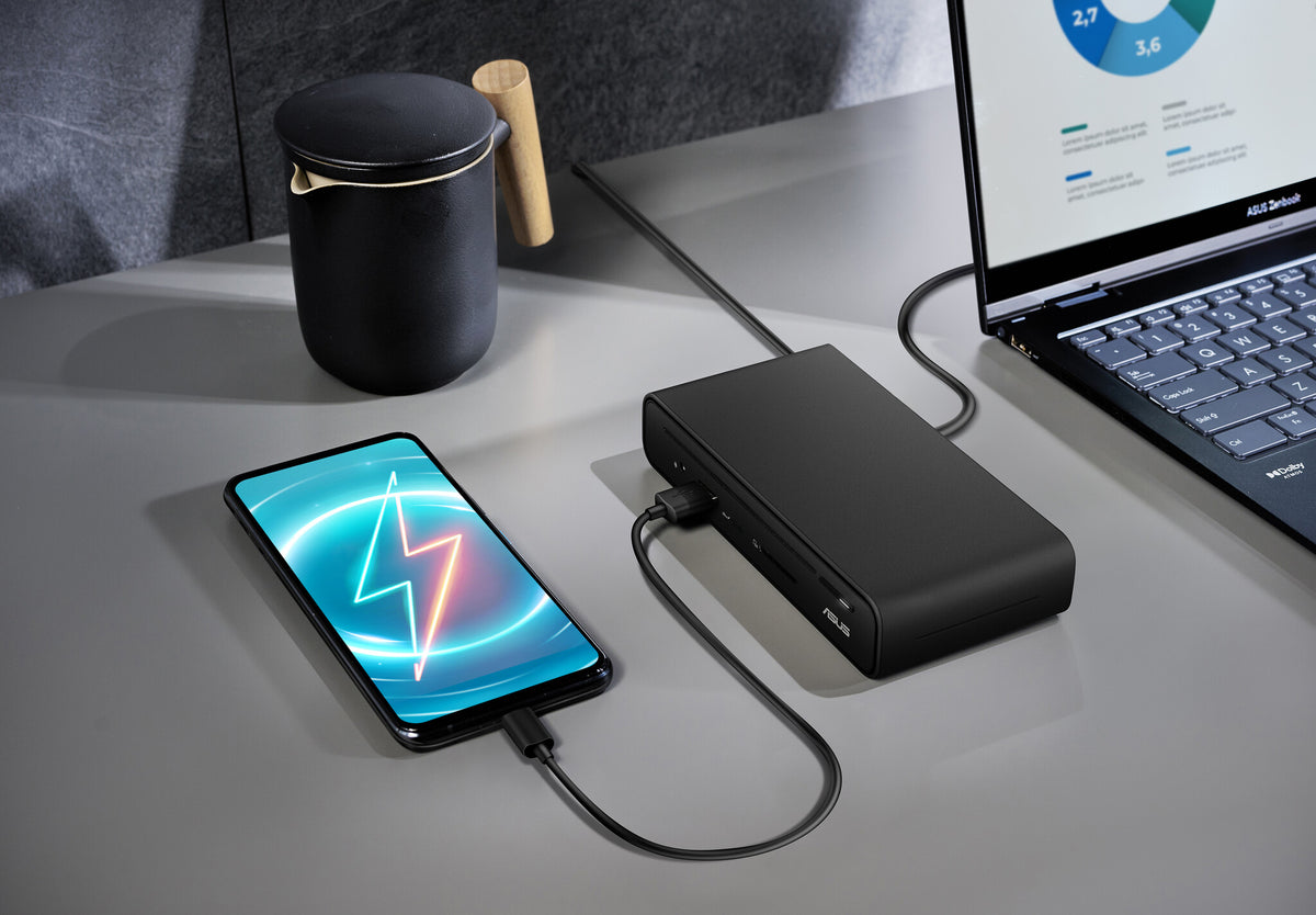 ASUS Triple Display USB-C Dock Duo DC301 Ledningsført Sort