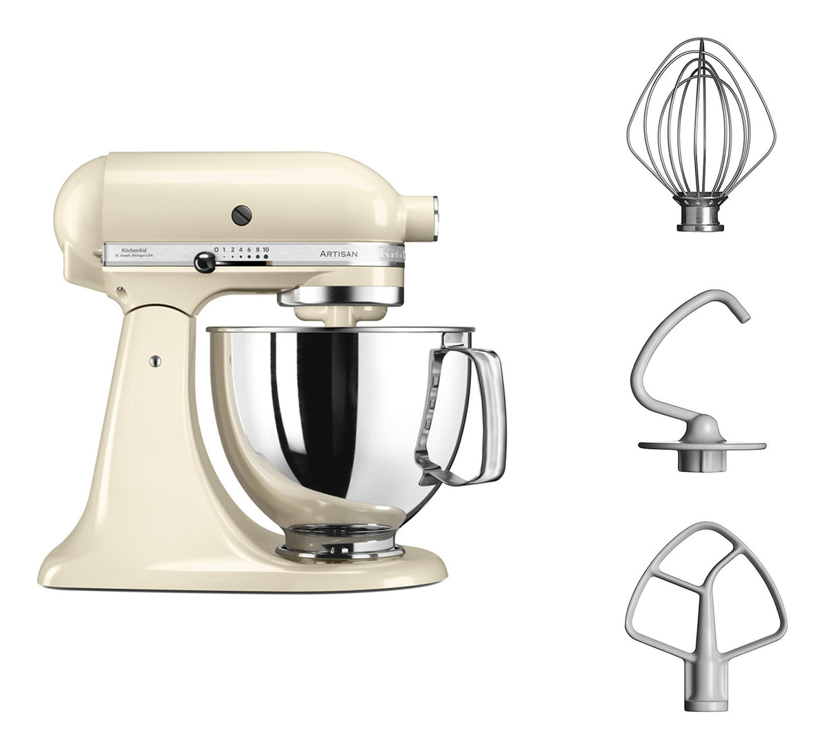 KitchenAid Artisan 5KSM125EAC Køkkenmaskine 4.8liter Cremefarvet