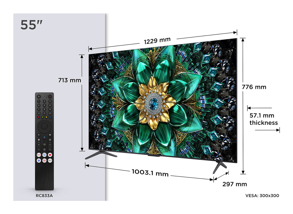 TCL Q6C 55Q6C TV 139,7 cm (55") 4K Ultra HD Smart TV Wi-Fi Metallic