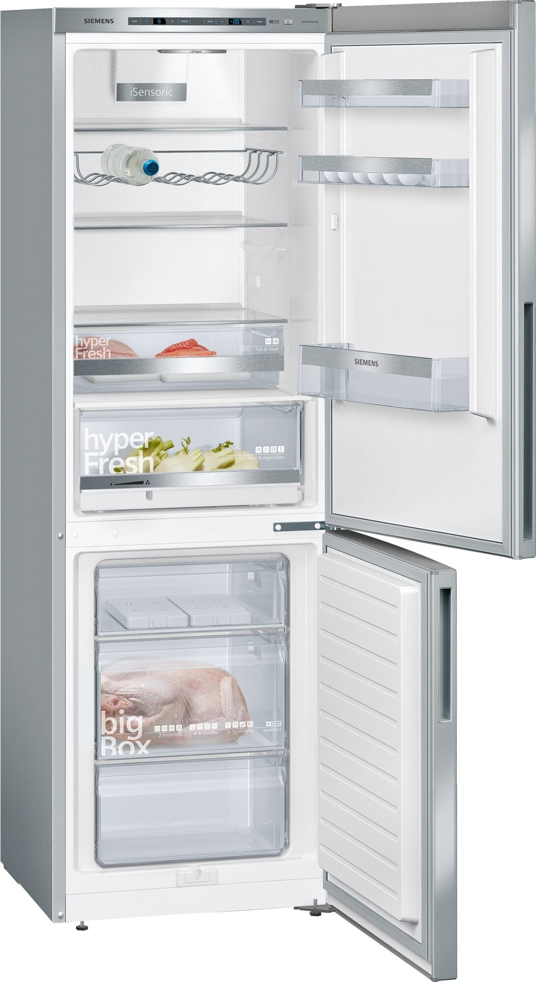 Siemens iQ500 KG36EAICA køle-/fryseskab Fritstående 308 L Rustfrit stål