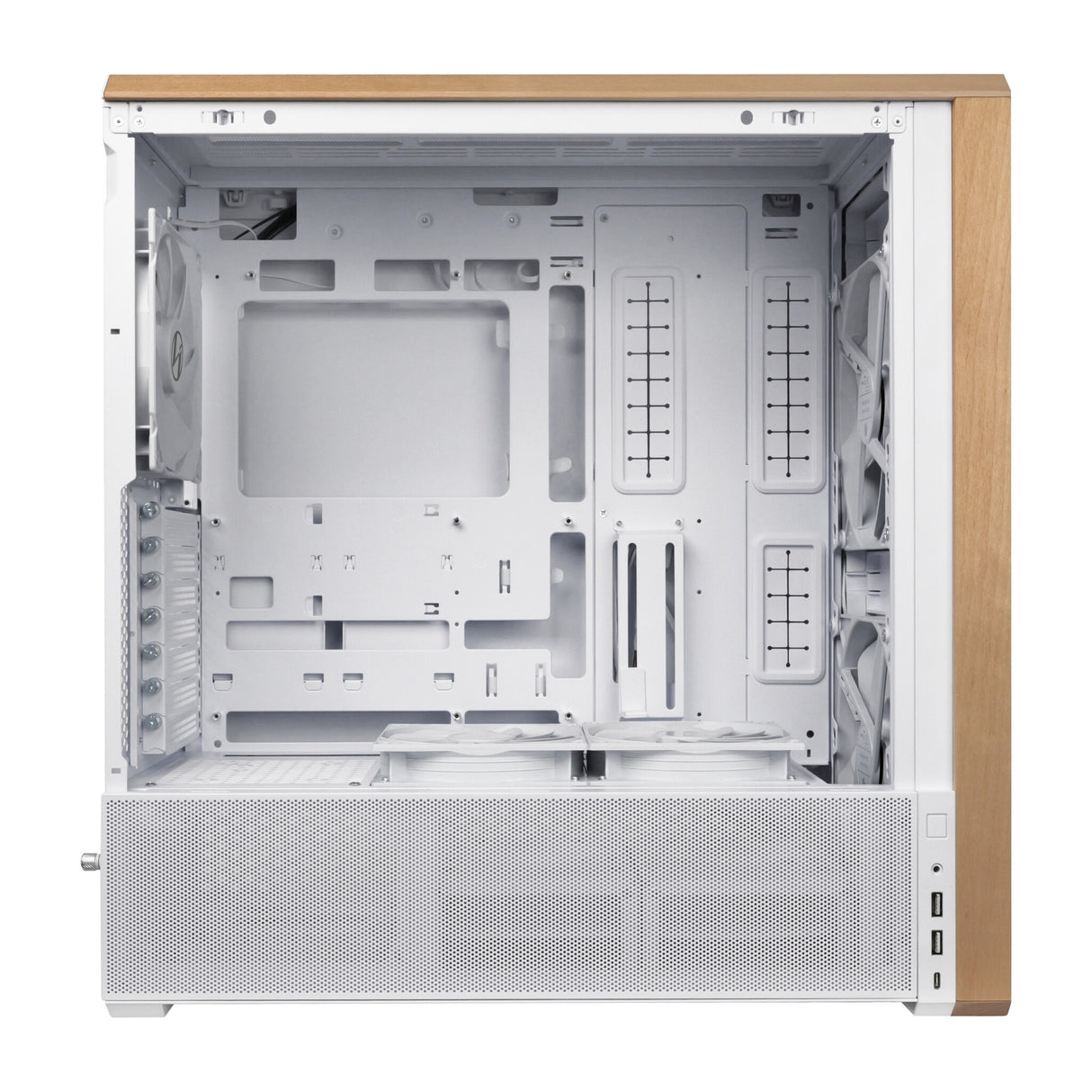 Lian Li Lancool LAN217W computeretui Midi Tower Hvid, Træ