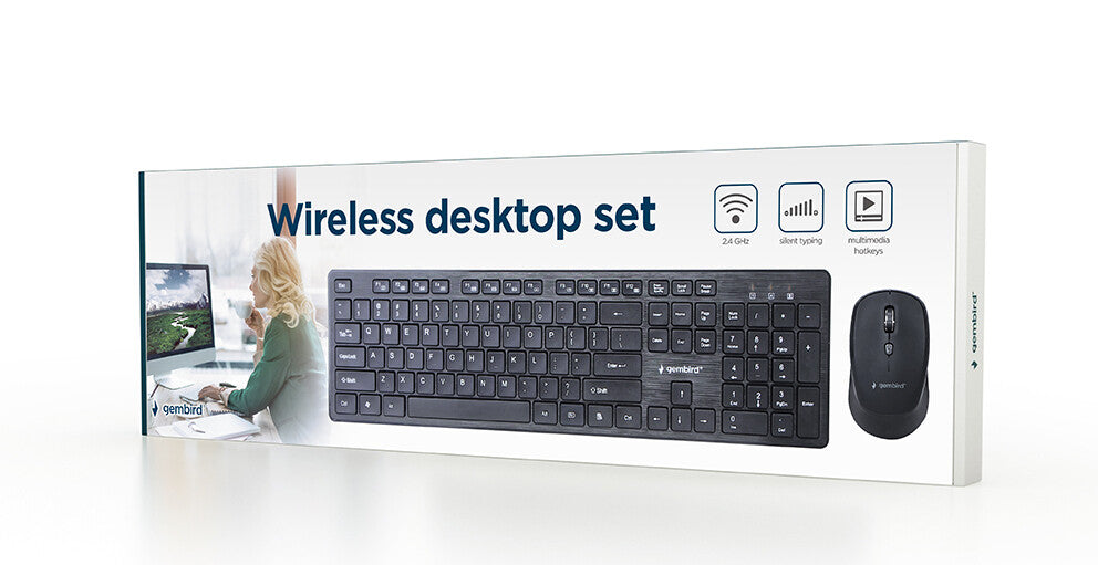 Gembird KBS-WCH-04 tastatur Mus inkluderet Hjem RF trådløst Sort