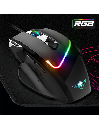 Spirit of Gamer PRO-M3 RGB mus Spil Højre hånd USB Type-A Optisk 7200 dpi