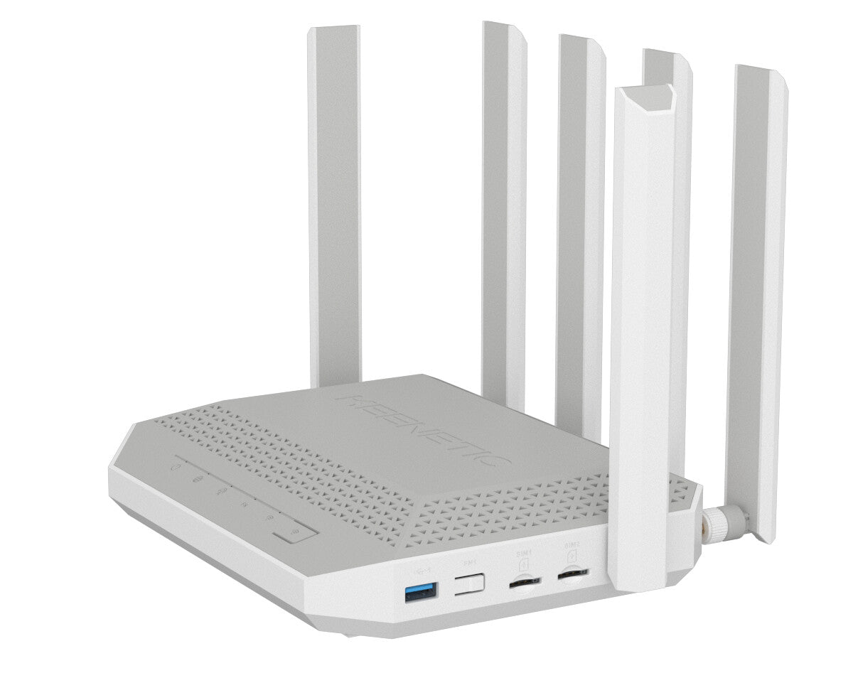 Keenetic Hero 5G (KN-4110) trådløs router 2.5 Gigabit Ethernet Dual-band (2,4 GHz / 5 GHz) Grå, Hvid