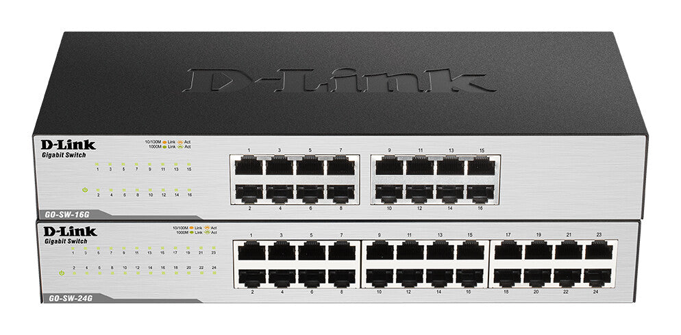 D-Link GO-SW-24G Ikke administreret L2 Gigabit Ethernet (10/100/1000) 1U Sort