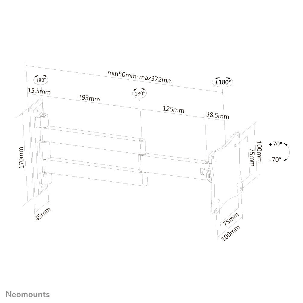 Neomounts FPMA-W830BLACK tv-beslag 68,6 cm (27") Sort