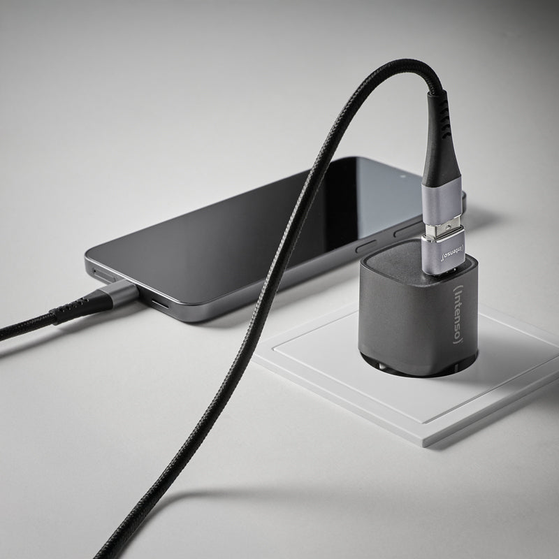 Intenso 7600013 kabel kønsskifter USB-C USB-A Anthracit