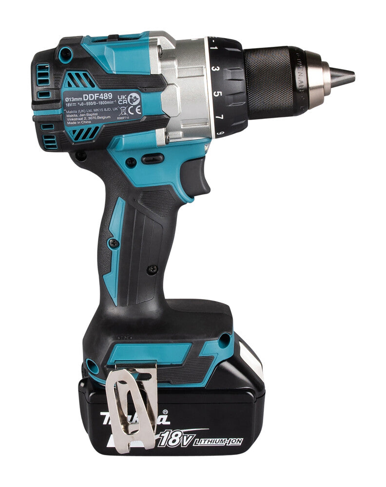 Makita DDF489Z elektrisk skruetrækker & slagbor 1800 rpm Sort, Blå, Stål