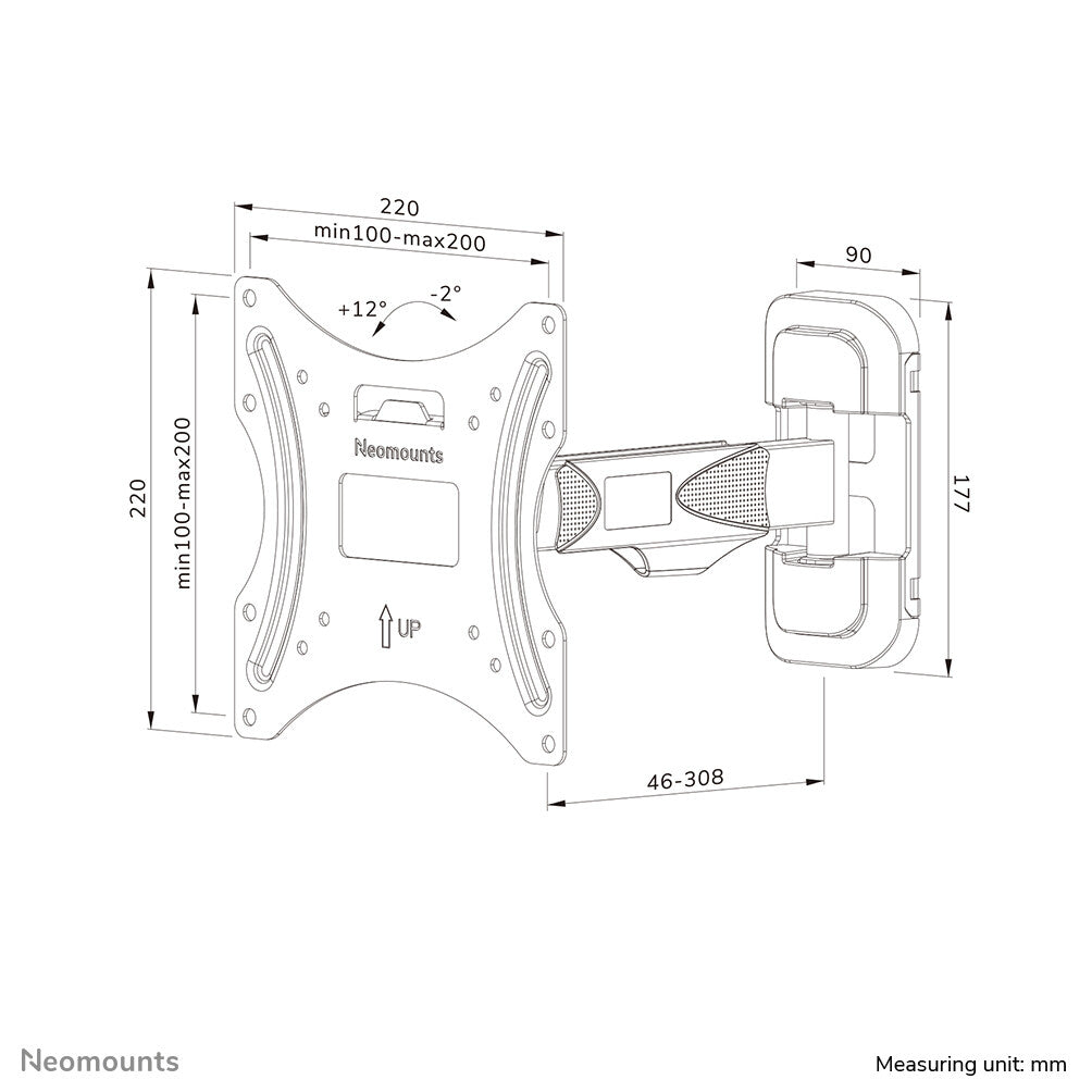 Neomounts WL40-540BL12 tv-beslag 139,7 cm (55") Sort