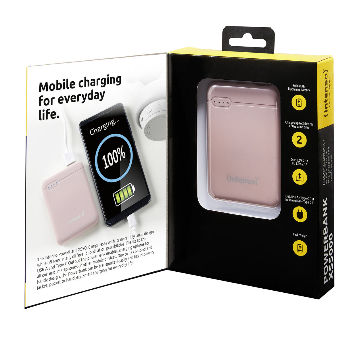 Intenso XS5000 Lithium polymer (LiPo) 5000 mAh Rose