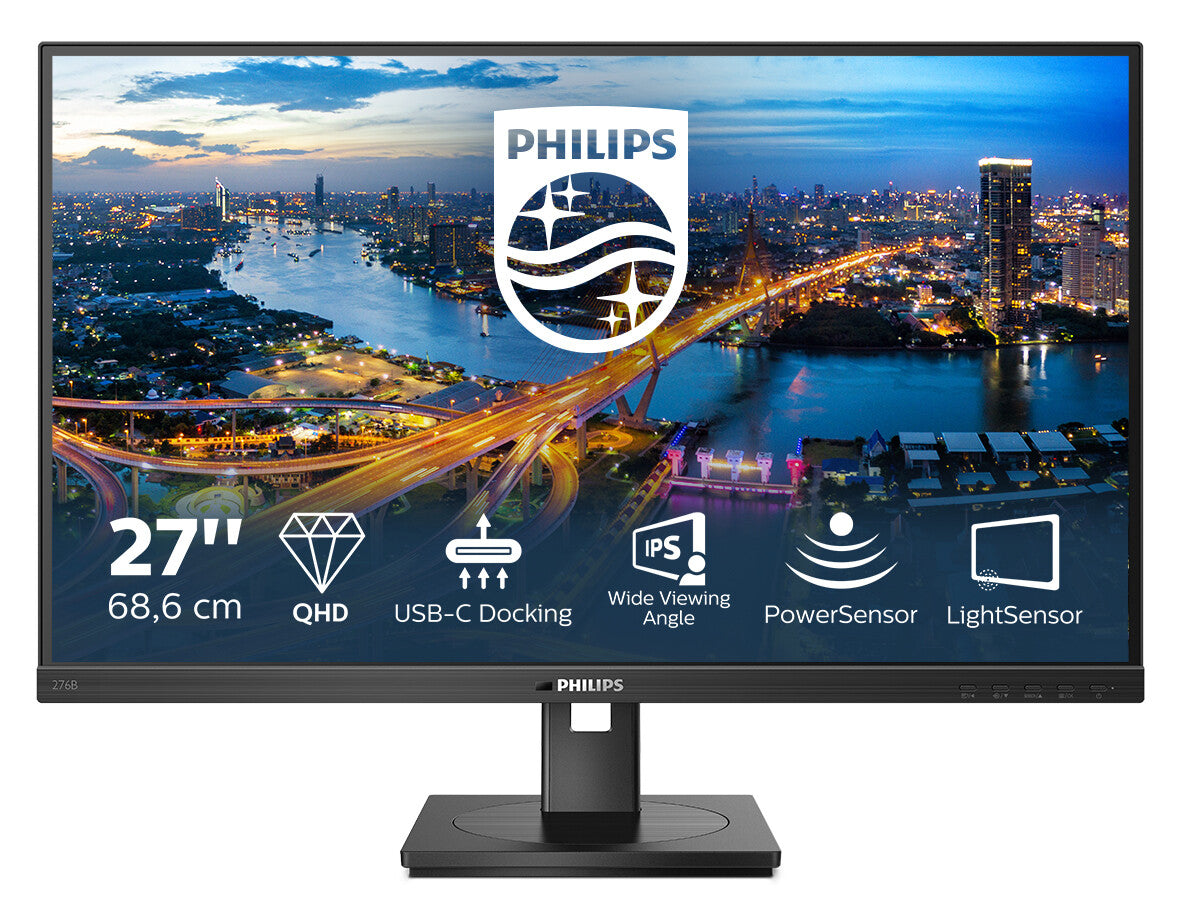 Philips B Line 276B1/75 computerskærm 68,6 cm (27") 2560 x 1440 pixel Fuld HD LED Sort