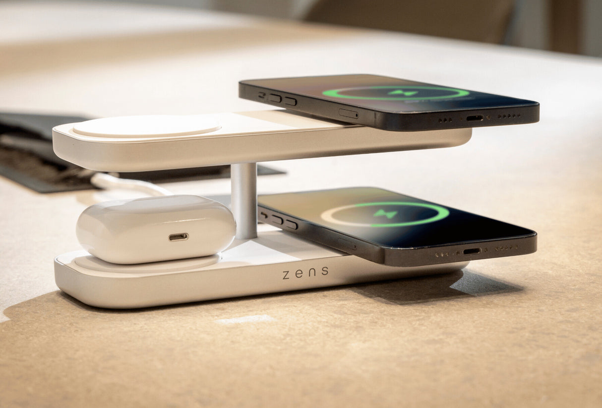 ZENS ZEQC01W/00 oplader til mobil enhed Hovedtelefoner, Smartphone, SmartWatch Hvid Vekselstrøm Trådløs opladning Hurtig opladning Indendørs