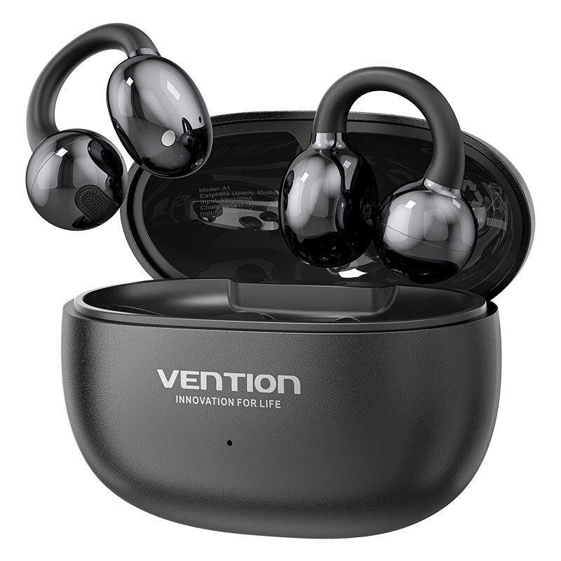 Vention ECHO CLIP A1 Headset Trådløs Open-ear Opkald/Musik/Sport/Hverdag USB Type-C Bluetooth Sort