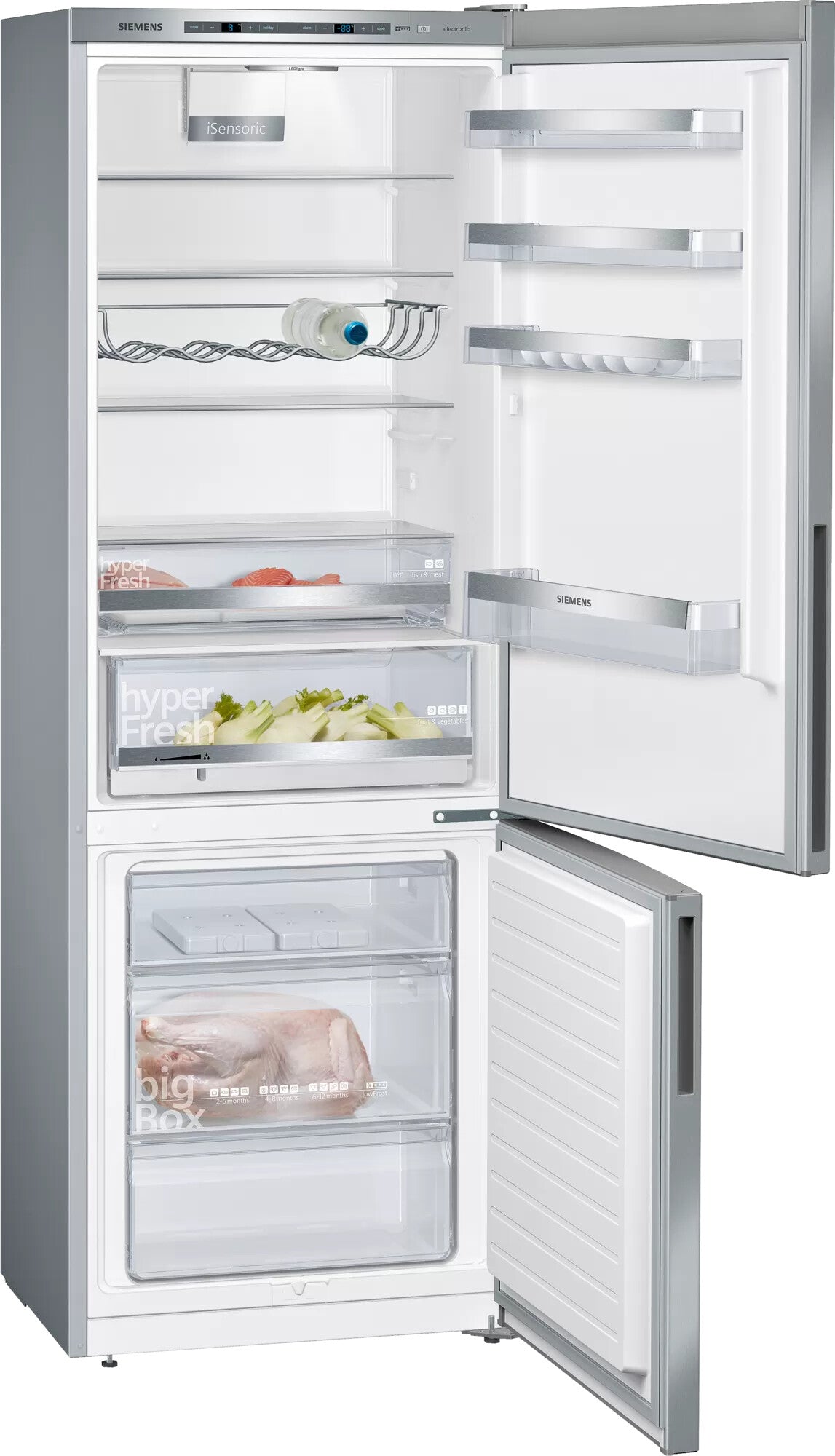 Siemens KG49EAICA køle-/fryseskab Fritstående 419 L Rustfrit stål