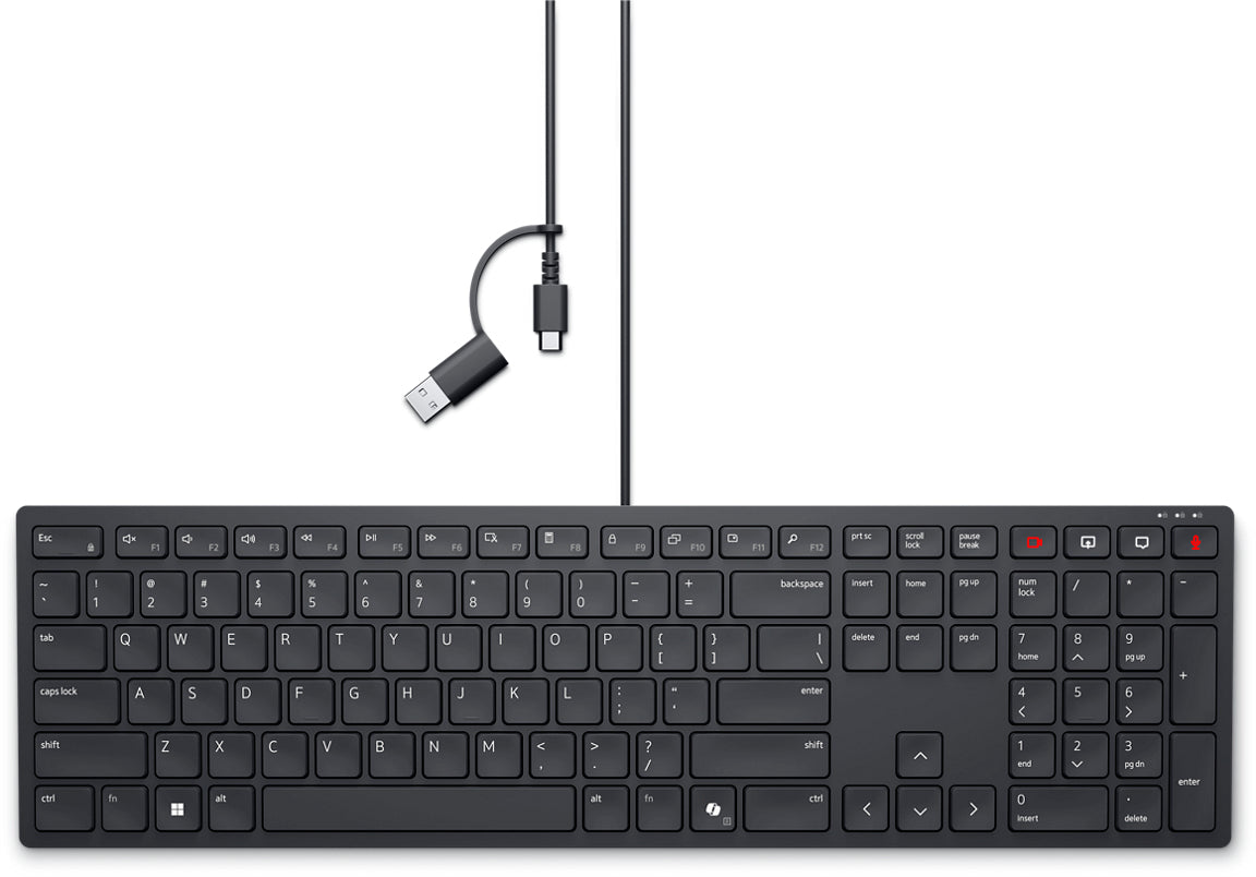 DELL KB525C tastatur Kontor USB QWERTY Russisk Sort