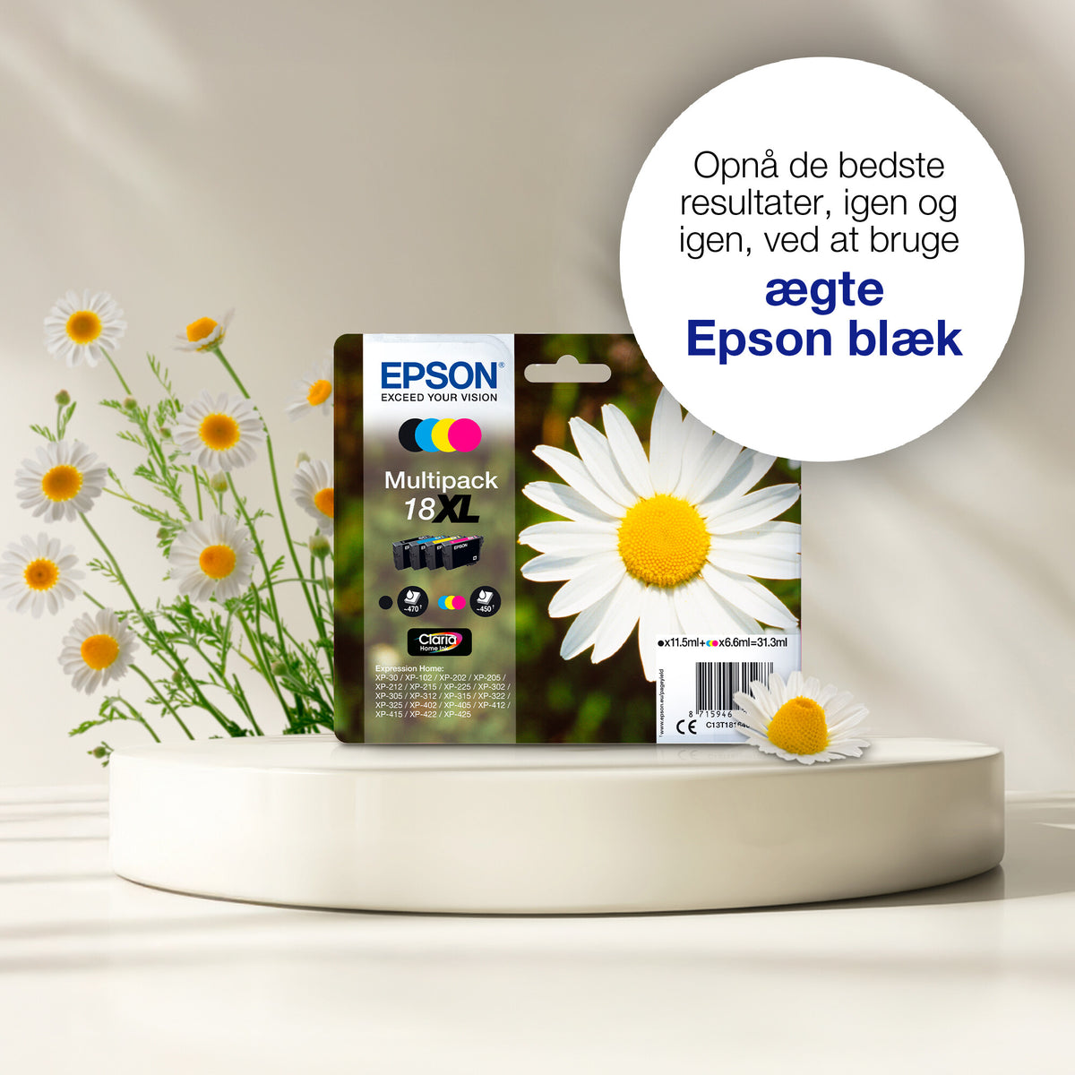 Epson Daisy 18XL marguerit Claria Home enkeltpakke cyan blæk