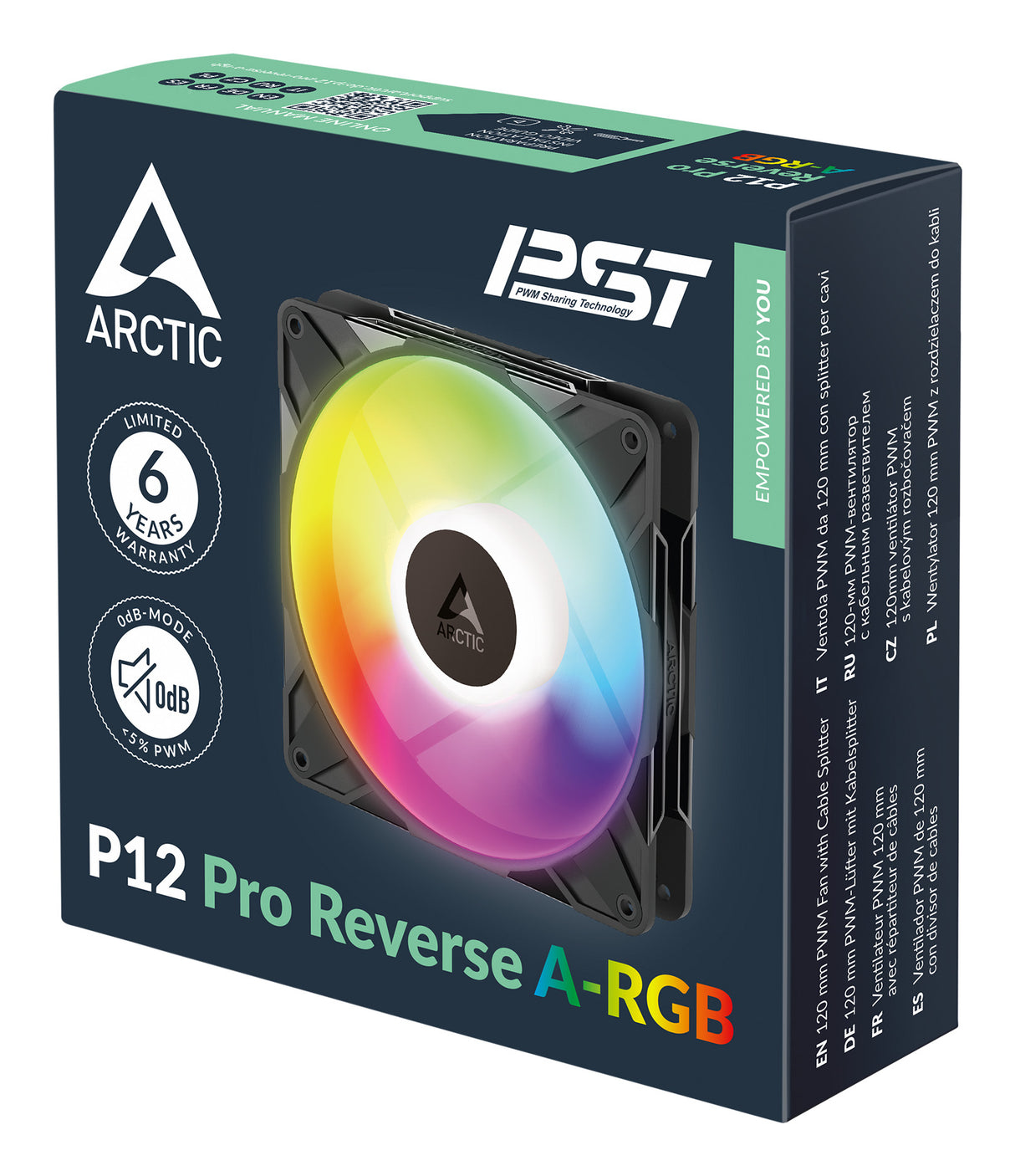 Arctic P12 Pro Reverse A-RGB Fan 1-pack Sort 120 mm