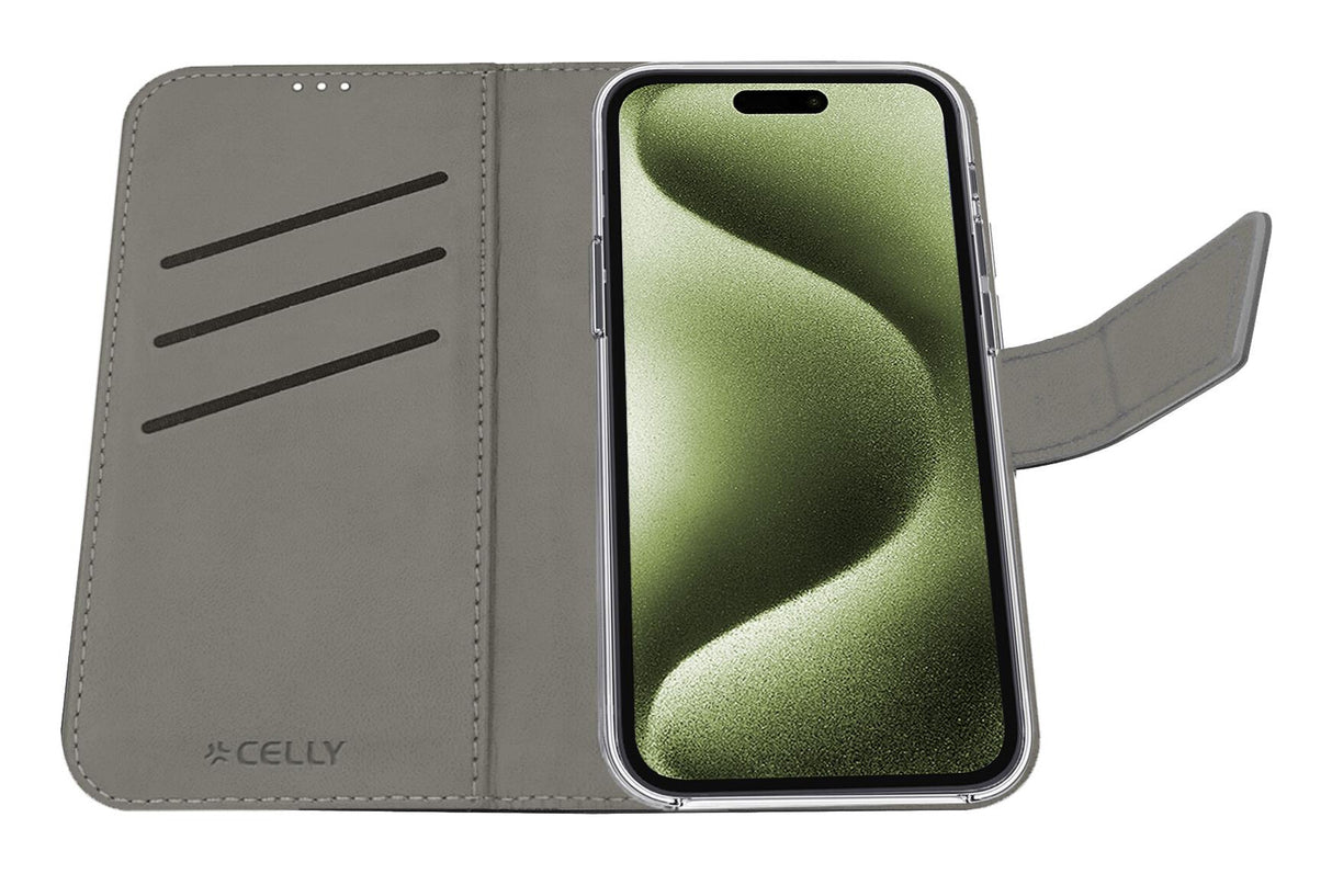 Celly WALLY1078 mobiltelefon etui 15,5 cm (6.1") Tegnebogsetui Sort