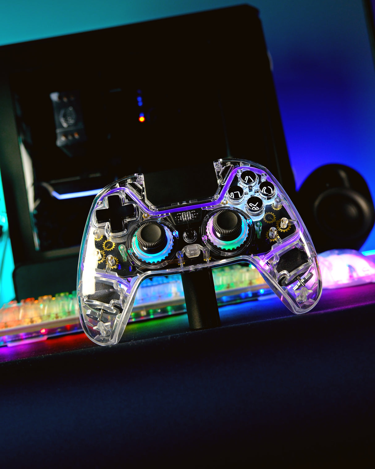 Deltaco Gaming controller PS4 transparent RGB