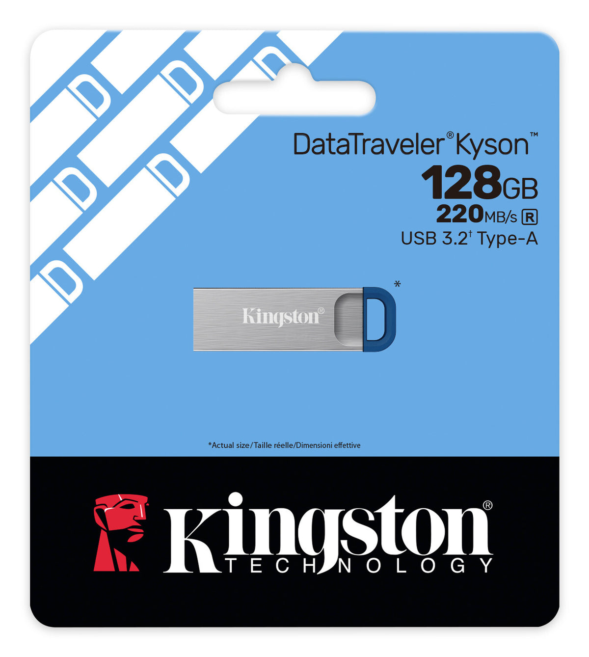Kingston Technology DataTraveler Kyson USB-nøgle 128 GB USB Type-A 3.2 Gen 1 (3.1 Gen 1) Rustfrit stål