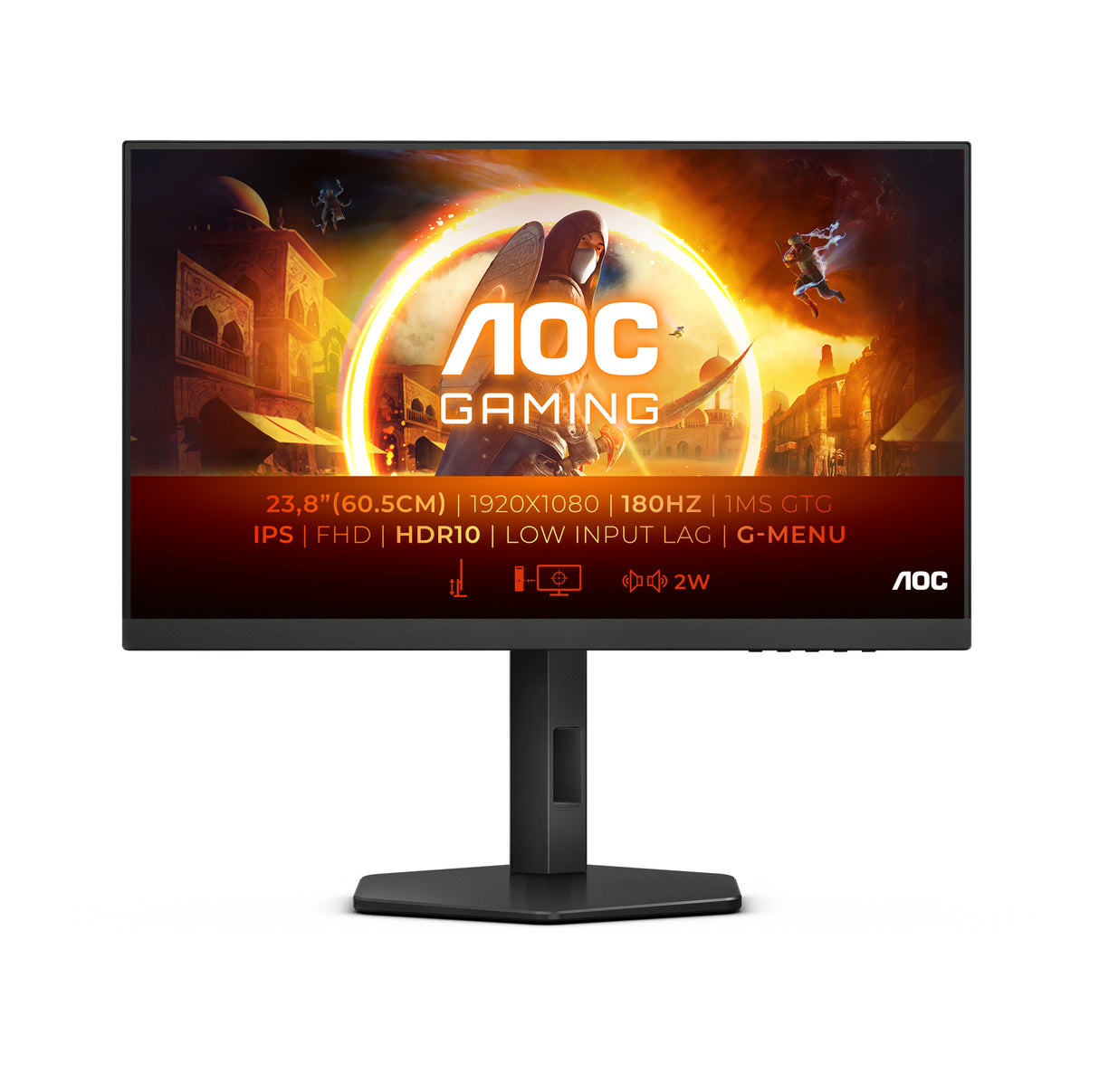 AOC 24G4X computerskærm 60,5 cm (23.8") 1920 x 1080 pixel Fuld HD LCD Sort
