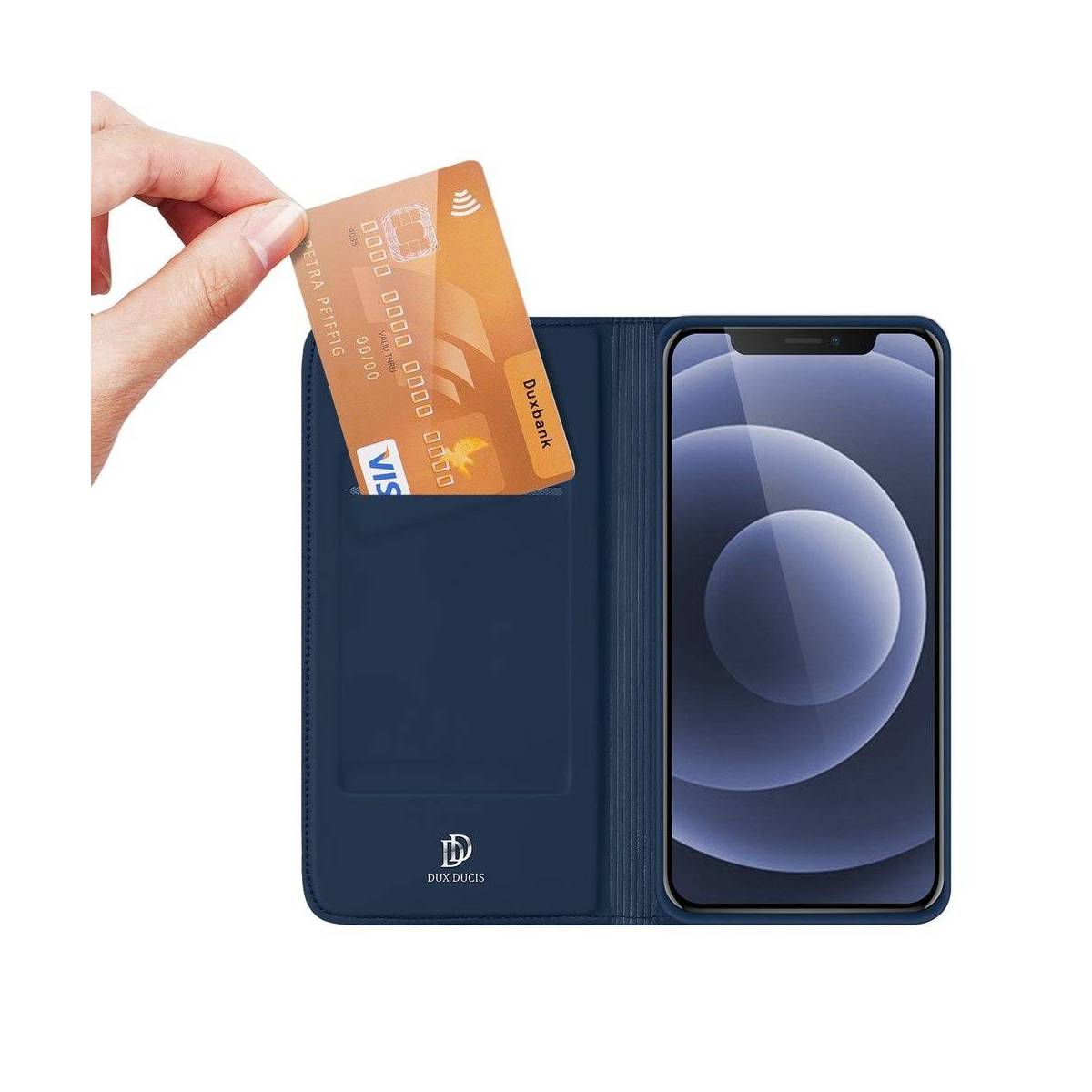 DUX DUCIS iPhone 13/14 cover med kortplads og klap - blå
