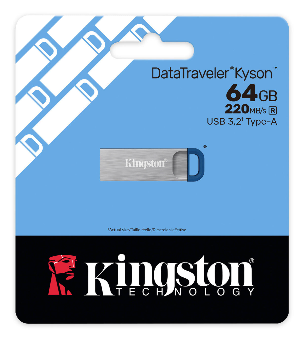Kingston Technology DataTraveler Kyson USB-nøgle 64 GB USB Type-A 3.2 Gen 1 (3.1 Gen 1) Rustfrit stål