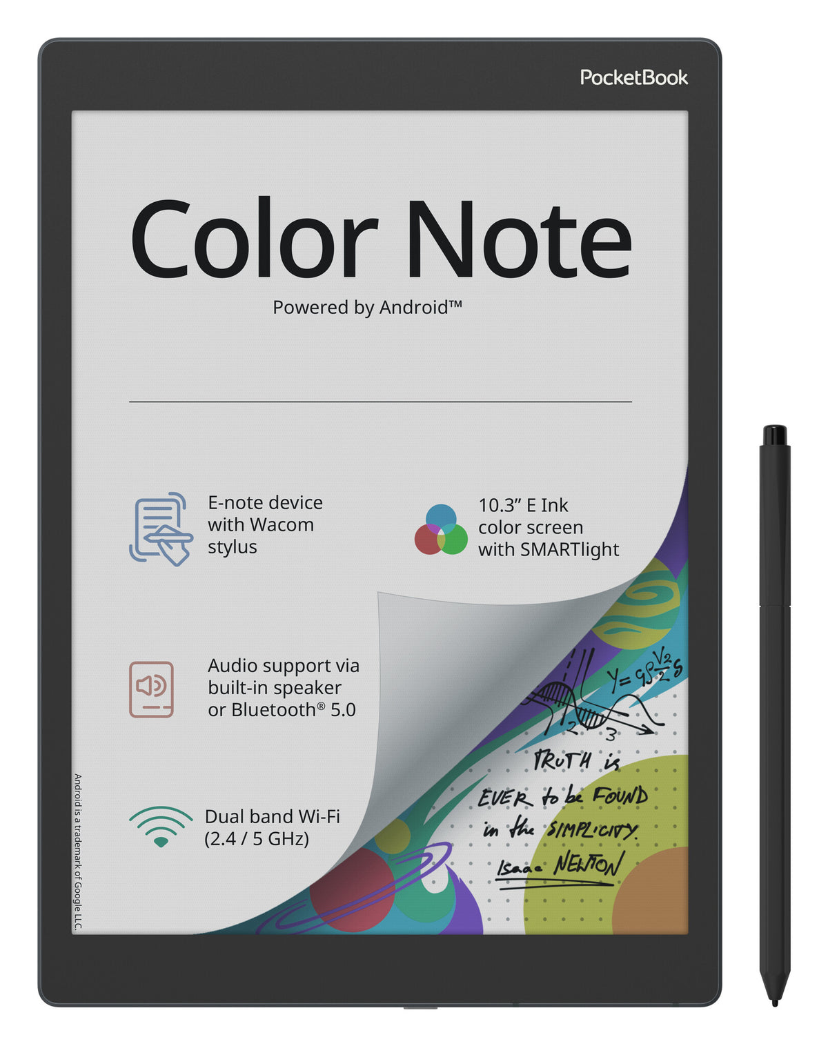 PocketBook Color Note e-book reader Touchscreen 32 GB Wi-Fi Black, Blue