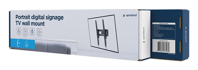 Gembird WM-75T-03 tv-beslag 190,5 cm (75") Sort