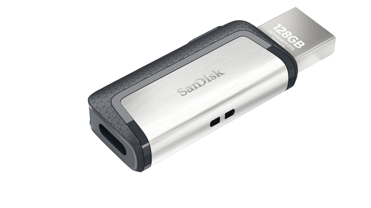 SanDisk Ultra Dual Drive USB Type-C USB-nøgle 128 GB USB Type-A / USB Type-C 3.2 Gen 1 (3.1 Gen 1) Sort, Sølv