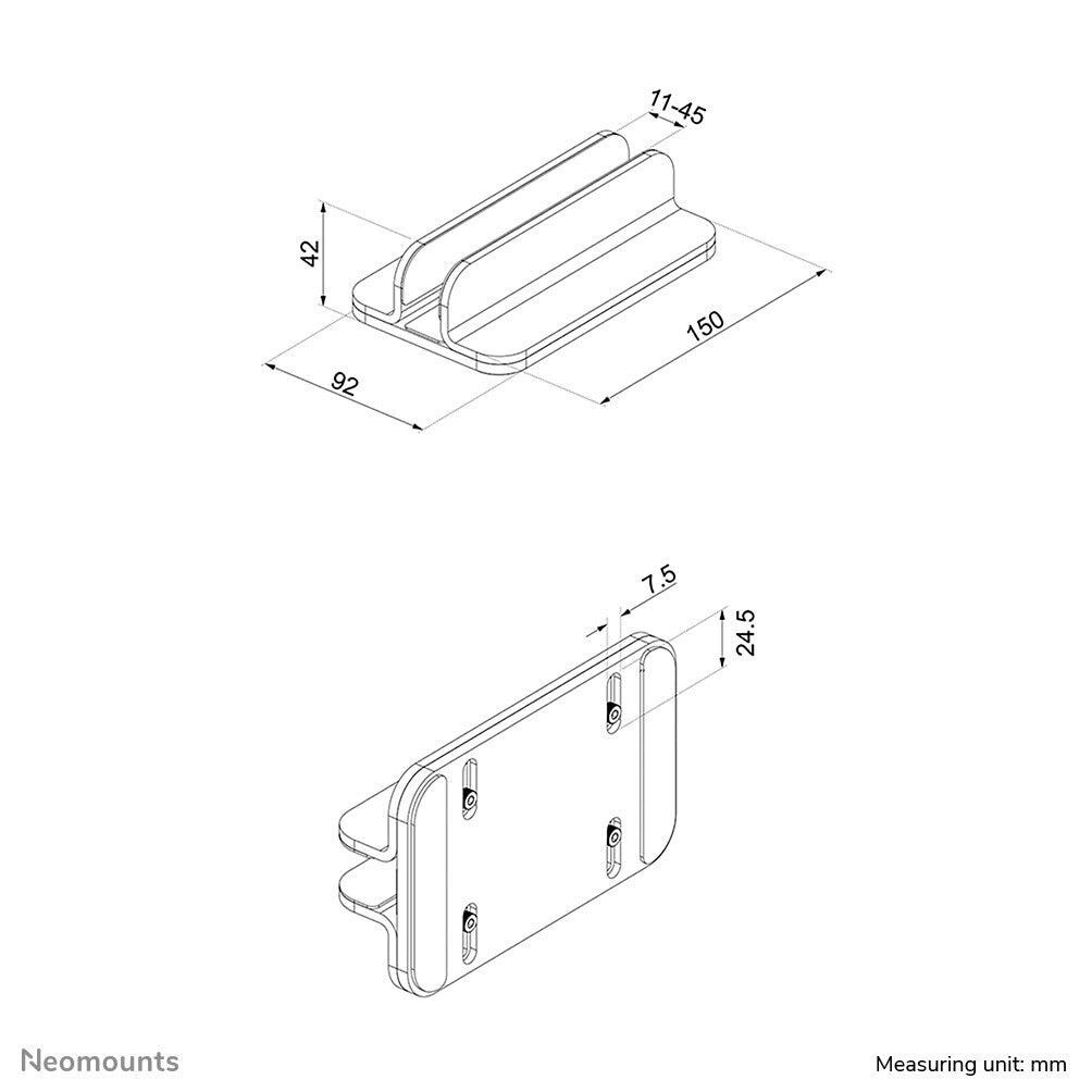 Neomounts NSLS300 laptop stativ Laptop-opbevaringsstativ Grå 43,2 cm (17")