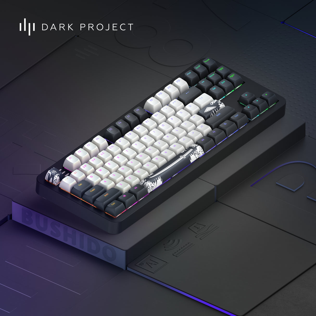 Dark Project Tamsus projektas ALU87B Bushido, G3MS Moonstone Switch, JAV tastatur Hjemme/kontor QWERTY Engelsk