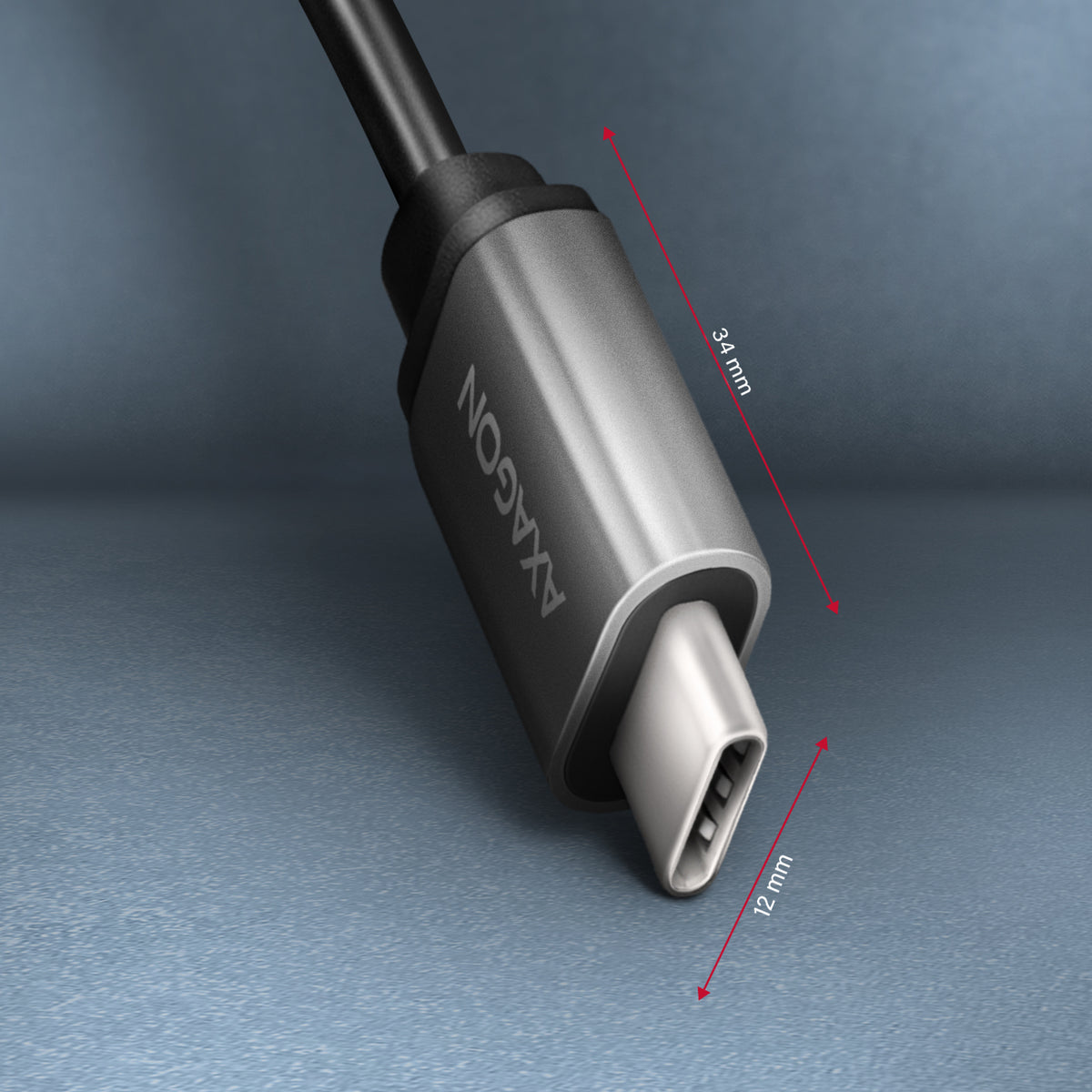 AXAGON USB-C adapter 20cm Sort