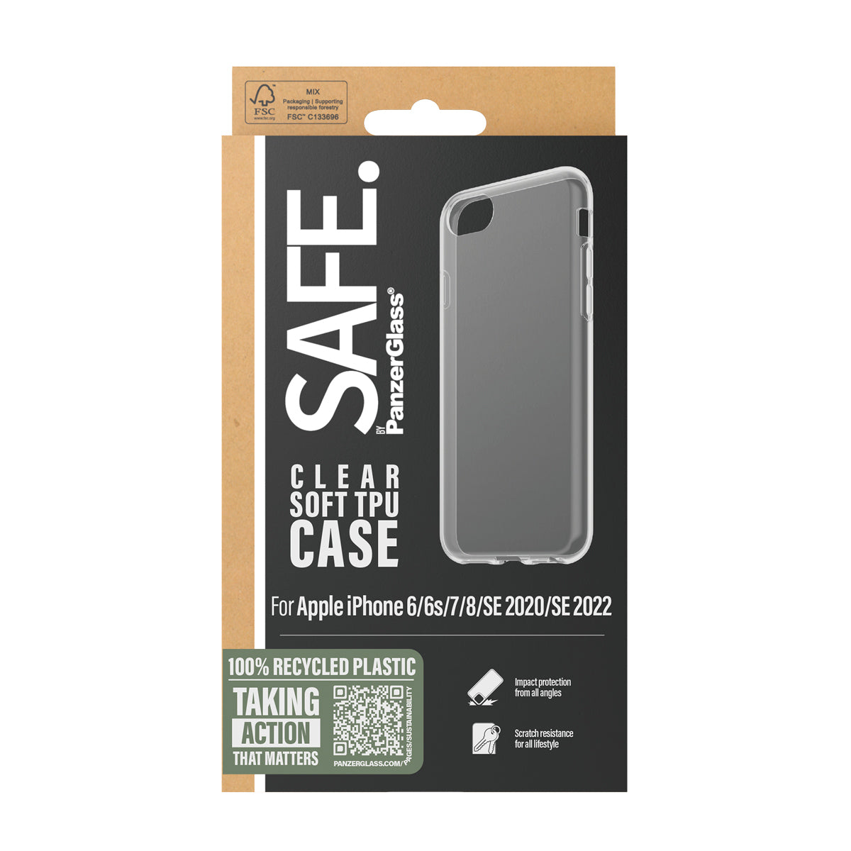 PanzerGlass SAFE. by ® ClearCase iPhone 6 | 6s | 7 | 8 | SE (2020, 2022)