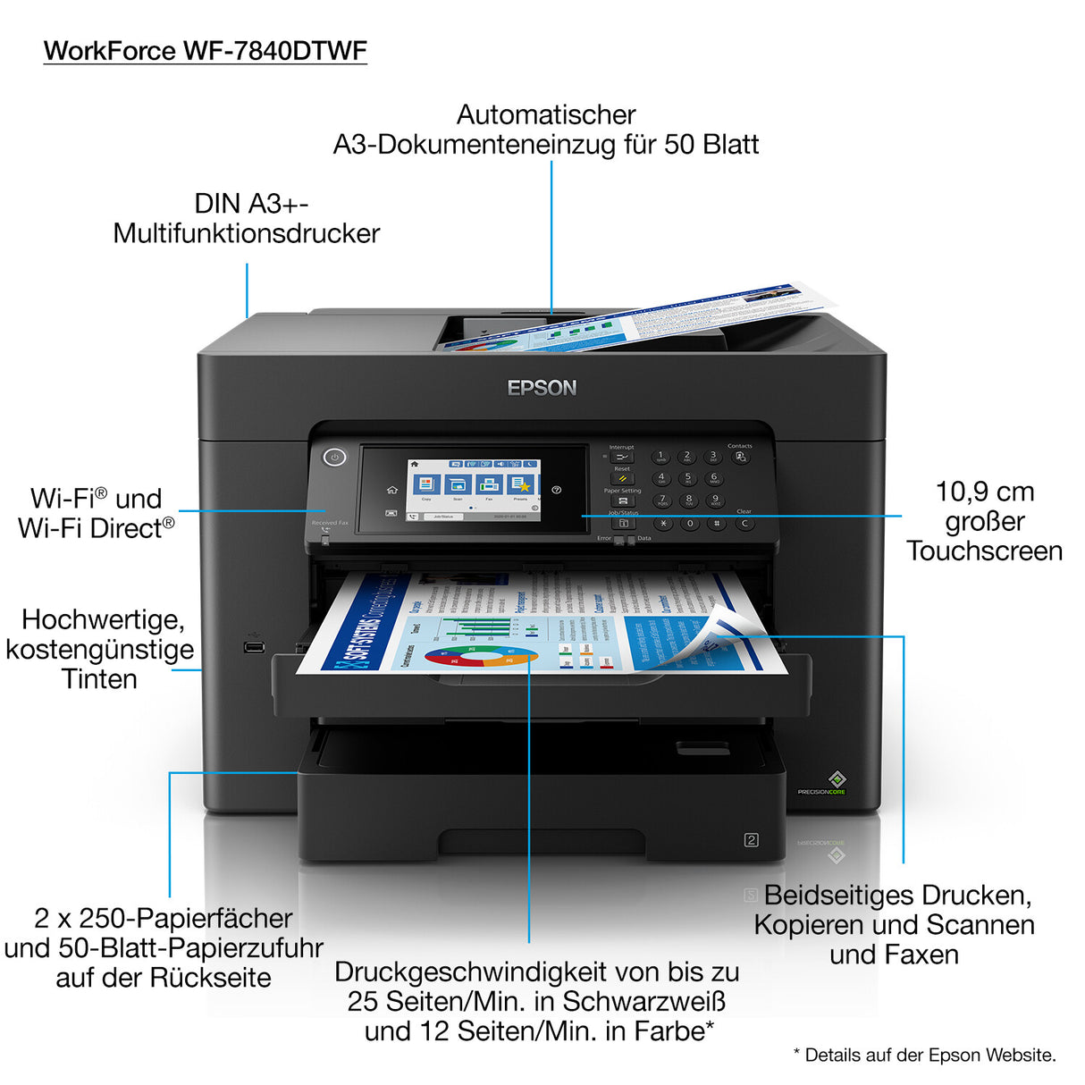 Epson WorkForce Pro WF-7840DTWF Inkjet A3 4800 x 2400 dpi Wi-Fi