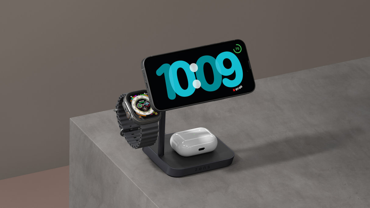 ZENS ZEAPDC01/00 oplader til mobil enhed Hovedtelefoner, Smartphone, SmartWatch, Tablet Sort Vekselstrøm Trådløs opladning Hurtig opladning Indendørs