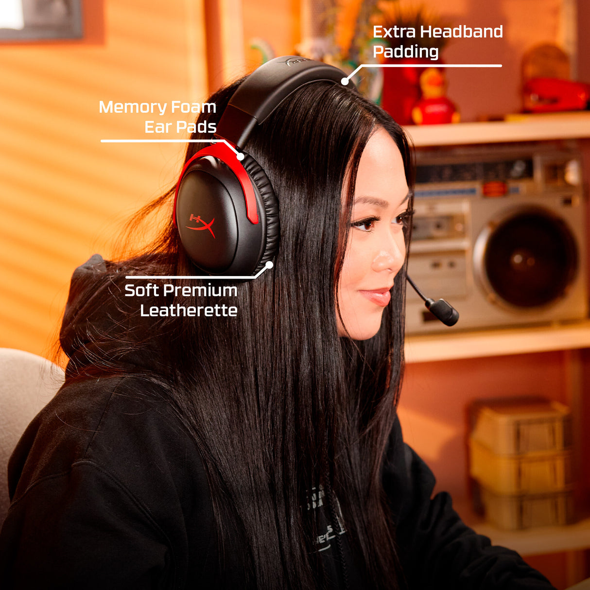 HyperX Cloud III S Wireless – gamingheadset (sort-rød)