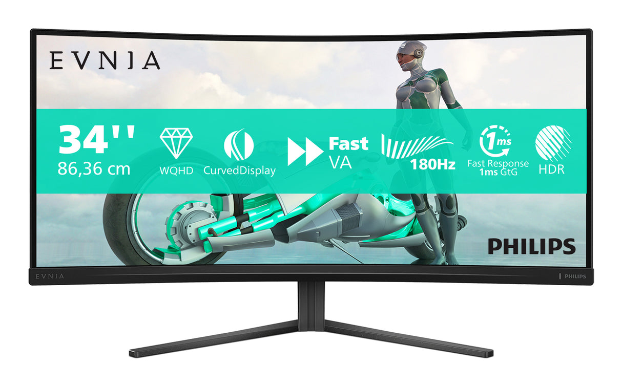 Philips Evnia 34M2C3500L/00 computerskærm 86,4 cm (34") 3440 x 1440 pixel Wide Quad HD LCD Sort