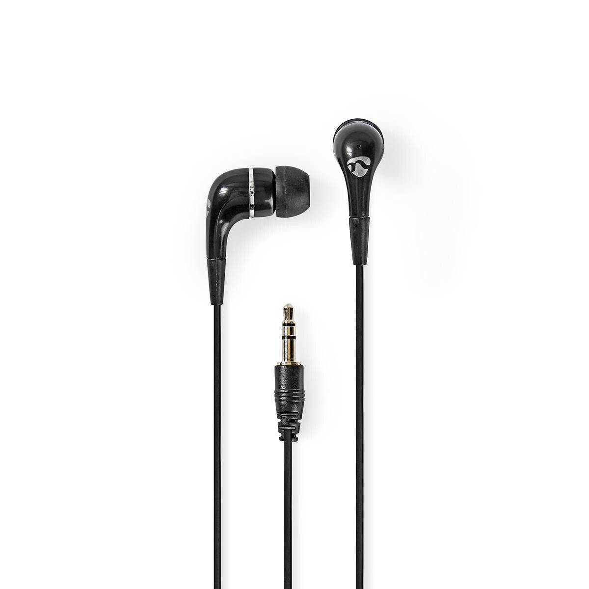 Nedis HPWD1001BK hovedtelefoner/headset Ledningsført I ørerne Musik Sort, Sølv