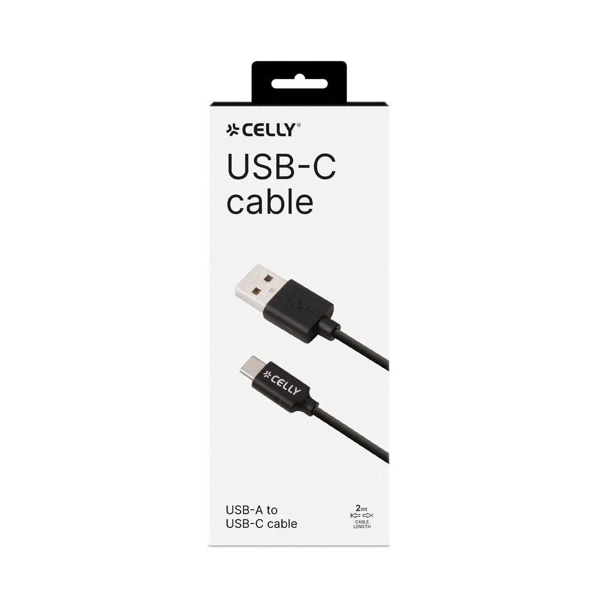 Celly USB-C2M USB-kabel 2 m USB A USB C Sort