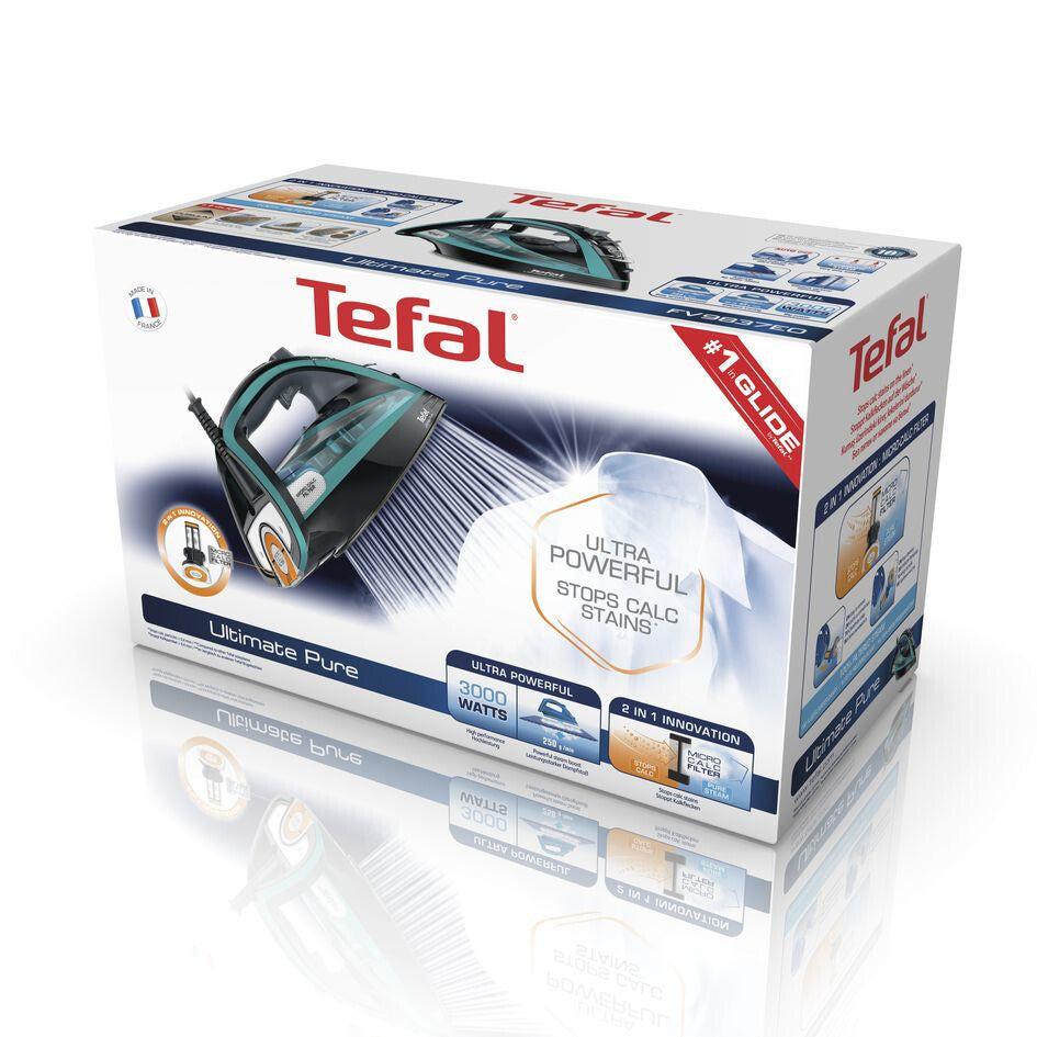 Tefal Ultimate Pure FV9844E0 Dampstrygejern 3200W Sort Grøn