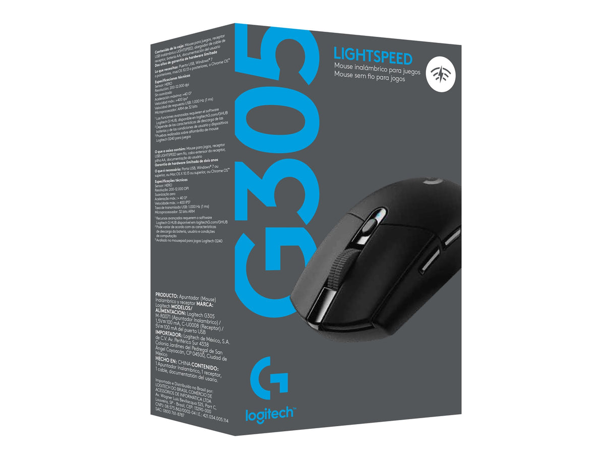Logitech G305 Optisk Trådløs Sort