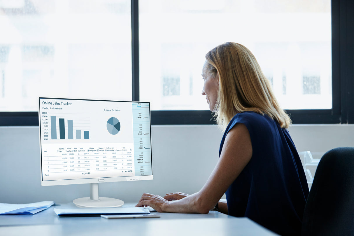 Philips V Line 241V8AW/00 computerskærm 60,5 cm (23.8") 1920 x 1080 pixel Fuld HD LCD Hvid