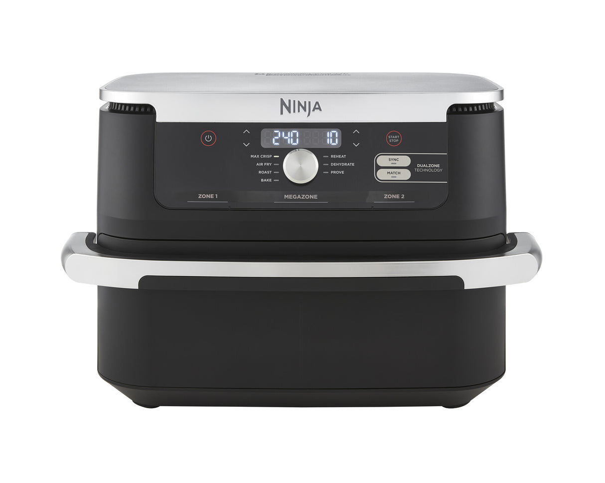 Ninja AF500EU frituregryde Dobbelt 10,4 L Enkeltstående 2470 W Varmluftsteger Sort, Rustfrit stål