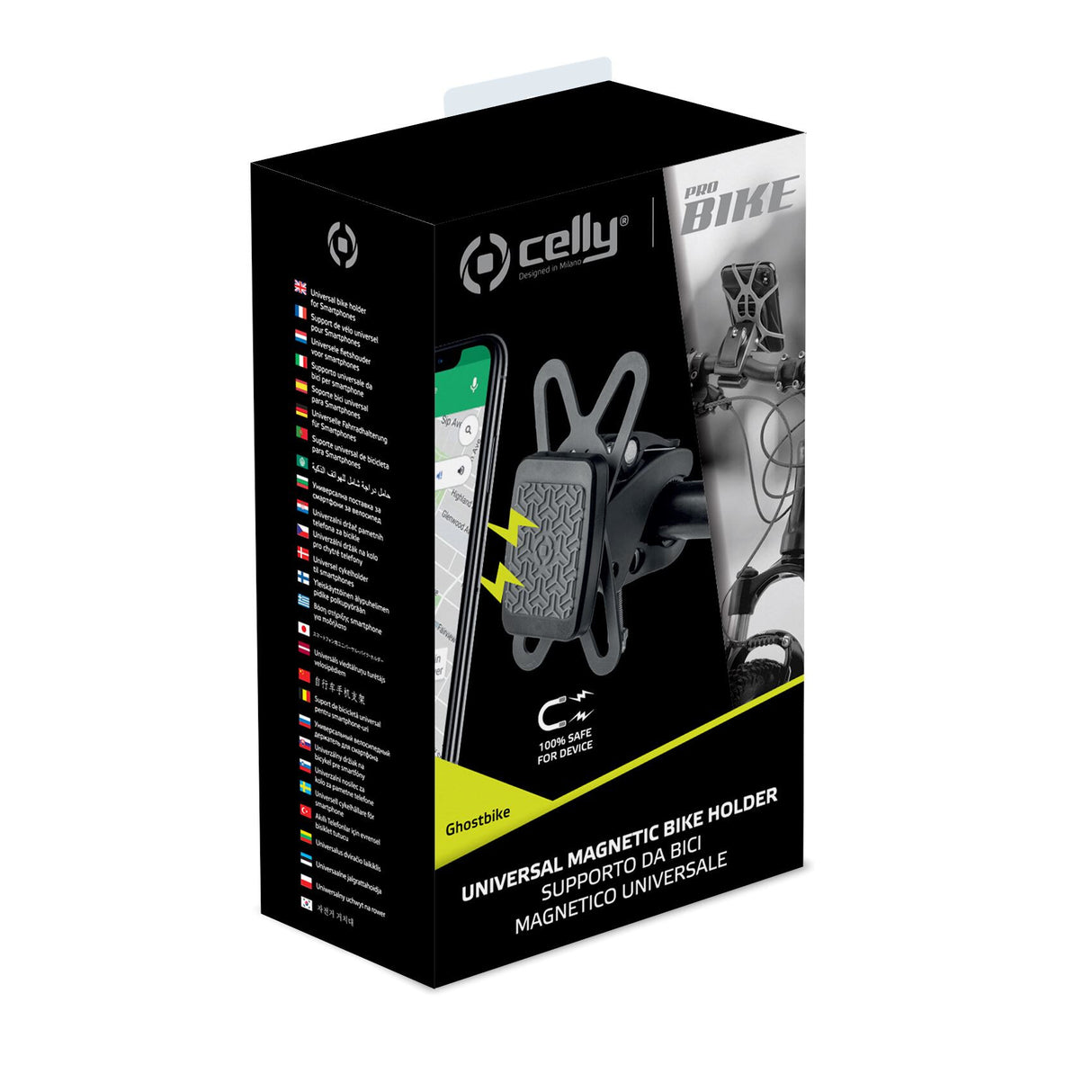 Celly GhostBike Passiv holder MP3 afspiller, Mobiltelefon/Smartphone Sort