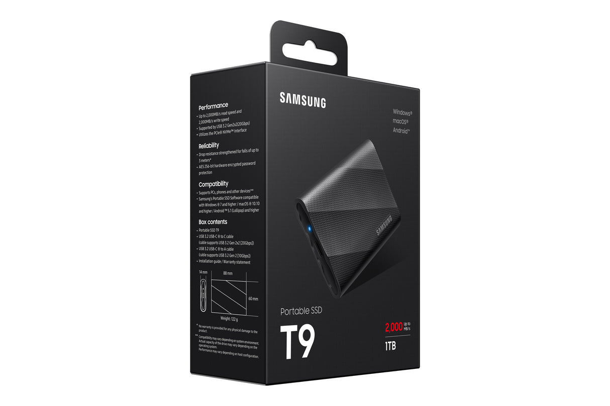 Samsung MU-PG1T0B 1 TB USB Type-C USB 3.2 Gen 2x2 Sort