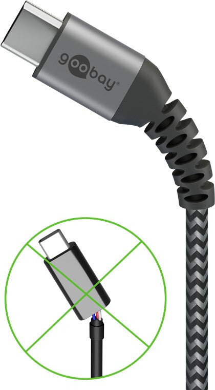 Goobay 49303 USB-kabel USB 2.0 2 m USB C 0,48 Gbit/sek. Grå, Sølv